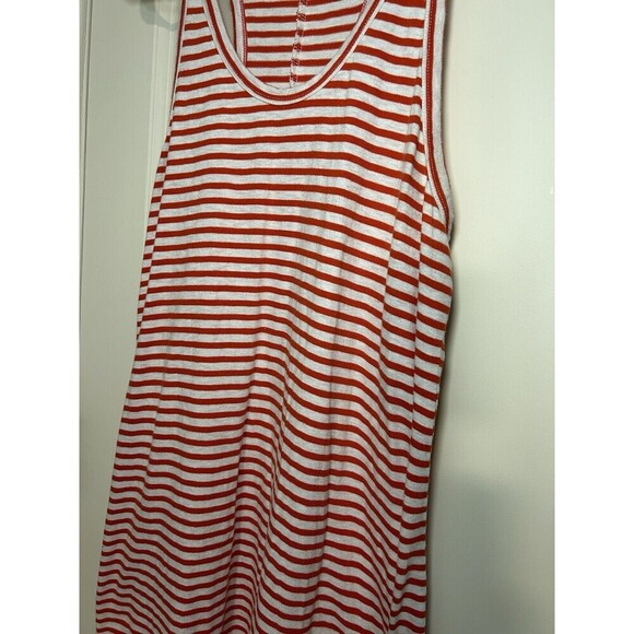 J CREW Orange and White Striped Tank T-shirt Dress Size Medium - Picture 2 of 8